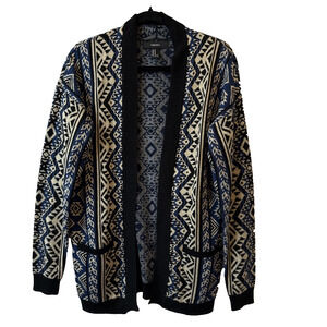 Forever 21 Women's M Boho Colorful Aztec Knit Cardigan‎ Sweater Preppy Academia